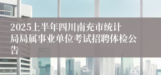 2025上半年四川南充市统计局局属事业单位考试招聘体检公告