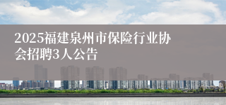 2025福建泉州市保险行业协会招聘3人公告