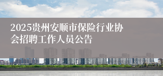 2025贵州安顺市保险行业协会招聘工作人员公告