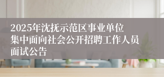 2025年沈抚示范区事业单位集中面向社会公开招聘工作人员面试公告