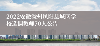 2022安徽滁州凤阳县城区学校选调教师70人公告