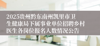 2025贵州黔东南州凯里市卫生健康局下属事业单位招聘乡村医生各岗位报名人数情况公告