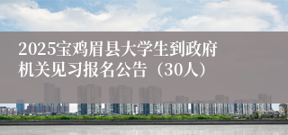 2025宝鸡眉县大学生到政府机关见习报名公告（30人）