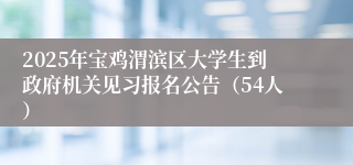 2025年宝鸡渭滨区大学生到政府机关见习报名公告（54人）