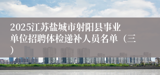 2025江苏盐城市射阳县事业单位招聘体检递补人员名单（三）