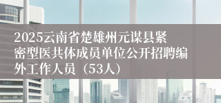 2025云南省楚雄州元谋县紧密型医共体成员单位公开招聘编外工作人员（53人）