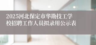 2025河北保定市华勘技工学校招聘工作人员拟录用公示表