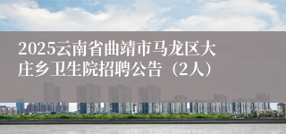 2025云南省曲靖市马龙区大庄乡卫生院招聘公告（2人）