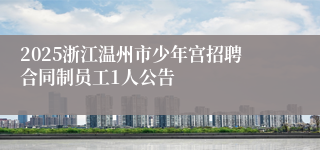 2025浙江温州市少年宫招聘合同制员工1人公告