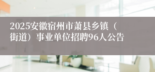 2025安徽宿州市萧县乡镇（街道）事业单位招聘96人公告
