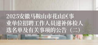2025安徽马鞍山市花山区事业单位招聘工作人员递补体检人选名单及有关事项的公告（二）