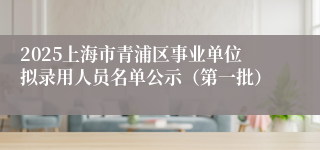 2025上海市青浦区事业单位拟录用人员名单公示（第一批）