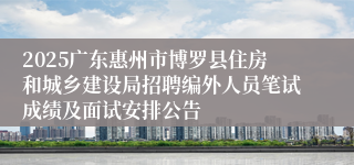 2025广东惠州市博罗县住房和城乡建设局招聘编外人员笔试成绩及面试安排公告