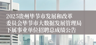 2025贵州毕节市发展和改革委员会毕节市大数据发展管理局下属事业单位招聘总成绩公告