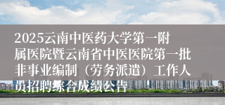 2025云南中医药大学第一附属医院暨云南省中医医院第一批非事业编制（劳务派遣）工作人员招聘综合成绩公告