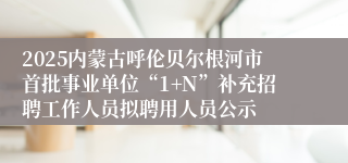 2025内蒙古呼伦贝尔根河市首批事业单位“1+N”补充招聘工作人员拟聘用人员公示