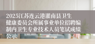 2025江苏连云港灌南县卫生健康委员会所属事业单位招聘编制内卫生专业技术人员笔试成绩公示