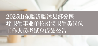 2025山东临沂临沭县部分医疗卫生事业单位招聘卫生类岗位工作人员考试总成绩公告