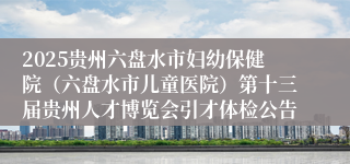 2025贵州六盘水市妇幼保健院（六盘水市儿童医院）第十三届贵州人才博览会引才体检公告