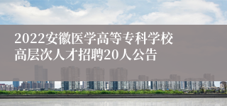 2022安徽医学高等专科学校高层次人才招聘20人公告