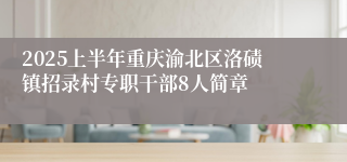 2025上半年重庆渝北区洛碛镇招录村专职干部8人简章