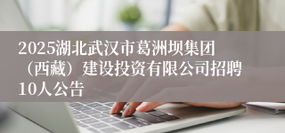 2025湖北武汉市葛洲坝集团（西藏）建设投资有限公司招聘10人公告