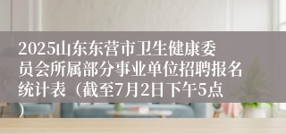 2025山东东营市卫生健康委员会所属部分事业单位招聘报名统计表（截至7月2日下午5点）