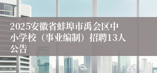 2025安徽省蚌埠市禹会区中小学校（事业编制）招聘13人公告
