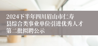 2024下半年四川眉山市仁寿县综合类事业单位引进优秀人才第二批拟聘公示