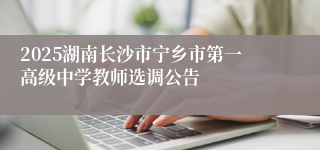 2025湖南长沙市宁乡市第一高级中学教师选调公告