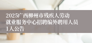 2025广西柳州市残疾人劳动就业服务中心招聘编外聘用人员1人公告