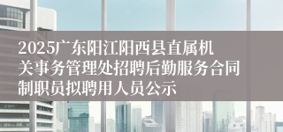 2025广东阳江阳西县直属机关事务管理处招聘后勤服务合同制职员拟聘用人员公示