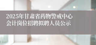 2025年甘肃省药物警戒中心会计岗位招聘拟聘人员公示