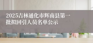 2025吉林通化市辉南县第一批拟回引人员名单公示