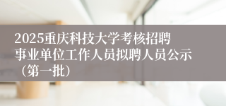 2025重庆科技大学考核招聘事业单位工作人员拟聘人员公示（第一批）