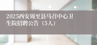2025西安周至县马召中心卫生院招聘公告（5人）