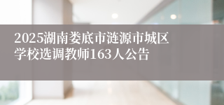 2025湖南娄底市涟源市城区学校选调教师163人公告