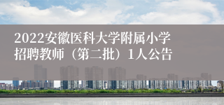 2022安徽医科大学附属小学招聘教师（第二批）1人公告