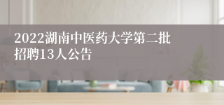 2022湖南中医药大学第二批招聘13人公告