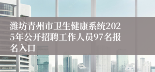 潍坊青州市卫生健康系统2025年公开招聘工作人员97名报名入口