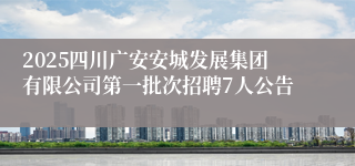 2025四川广安安城发展集团有限公司第一批次招聘7人公告