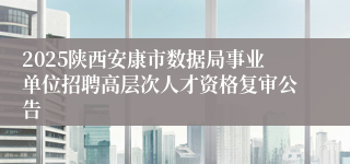2025陕西安康市数据局事业单位招聘高层次人才资格复审公告