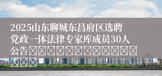 2025山东聊城东昌府区选聘党政一体法律专家库成员30人公告															