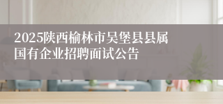 2025陕西榆林市吴堡县县属国有企业招聘面试公告