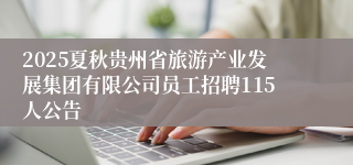 2025夏秋贵州省旅游产业发展集团有限公司员工招聘115人公告