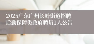 2025广东广州长岭街道招聘后勤保障类政府聘员1人公告