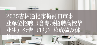 2025吉林通化市梅河口市事业单位招聘（含专项招聘高校毕业生）公告（1号）总成绩及体检通知