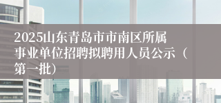 2025山东青岛市市南区所属事业单位招聘拟聘用人员公示（第一批）