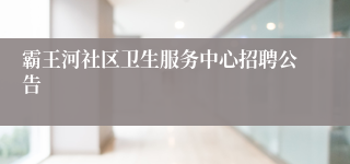 霸王河社区卫生服务中心招聘公告 