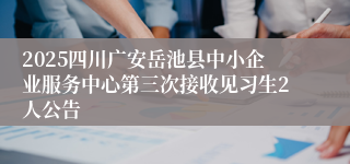 2025四川广安岳池县中小企业服务中心第三次接收见习生2人公告